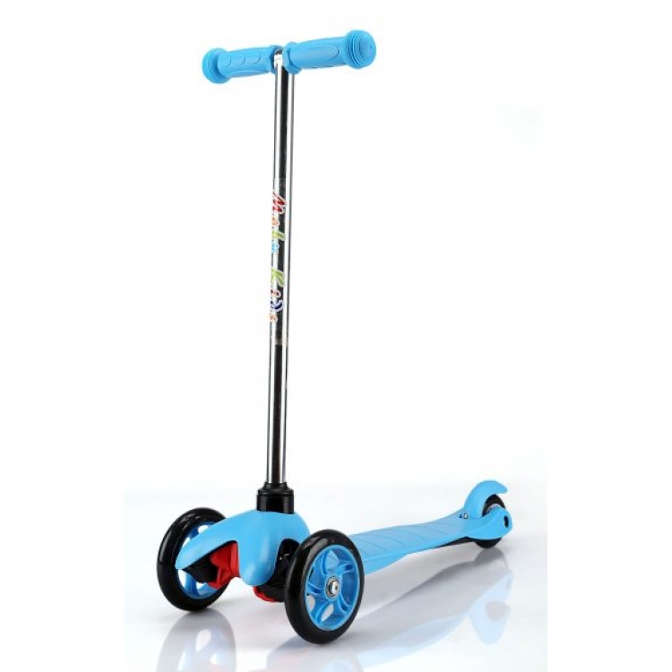 Самокат Moby kids,управление наклоном, голуб. 6455