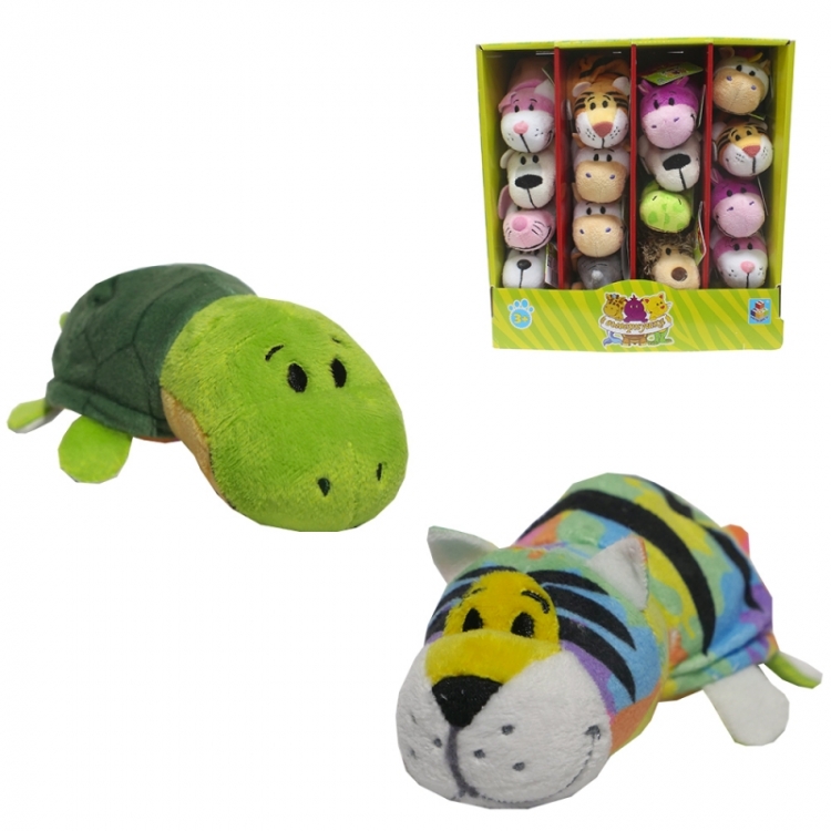 1toy плюш.Вывернушка 12 см 2в1 Радужный тигр-Череп