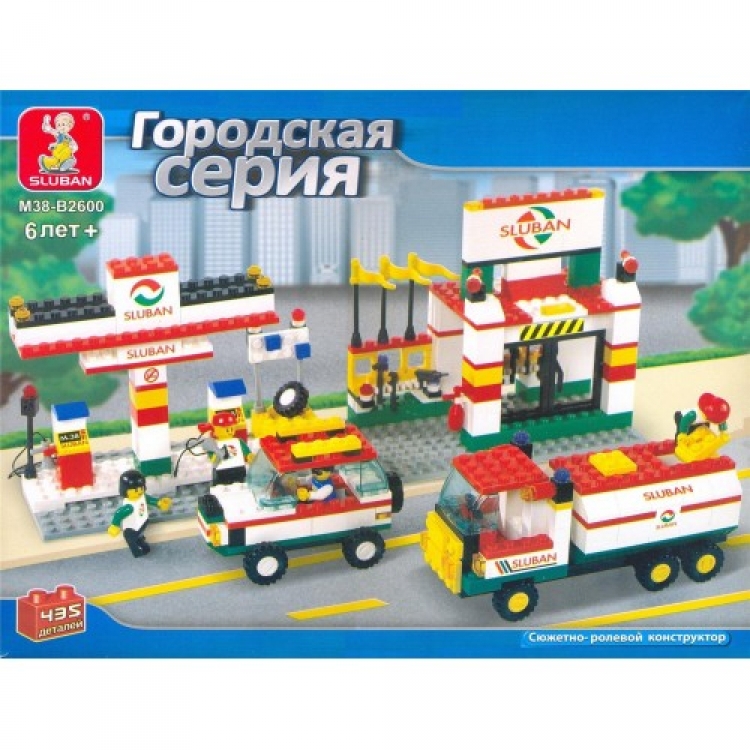 Конструктор "Автозаправка" 435 дет, в/к 35*27*6,5