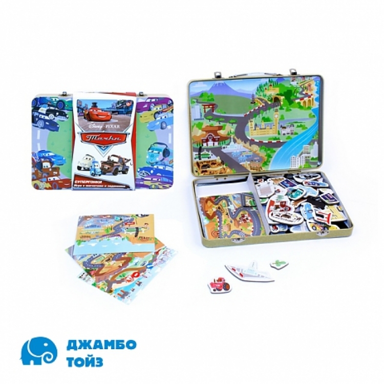 Умный чемоданчик "ТАЧКИ DISNEY" мет. с магнитами,