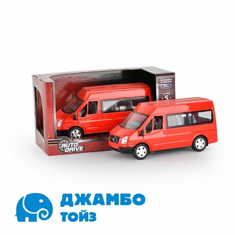 Форд Транзит 1:32, инерц., пластиковая машинка, свет J10001