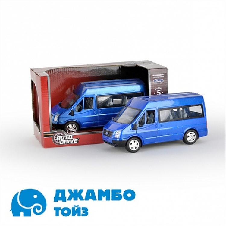 Форд Транзит 1:32, инерц., пластиковая машинка, свет J10004