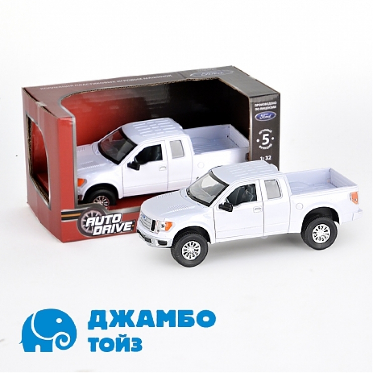 Форд F-150 1:32, инерц., пластиковая машинка, свет J10012