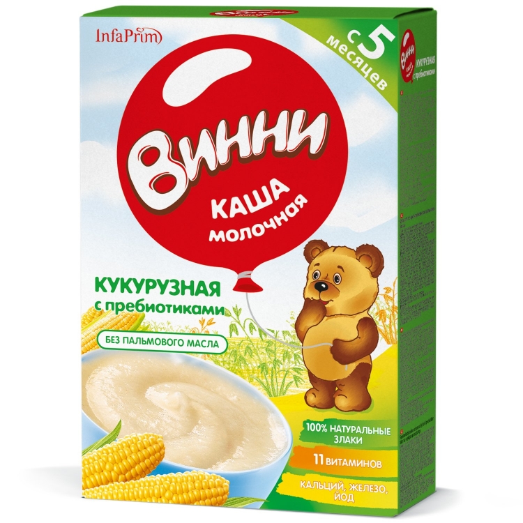 Каша Винни молочная кукурузная с пребиотиком 200г