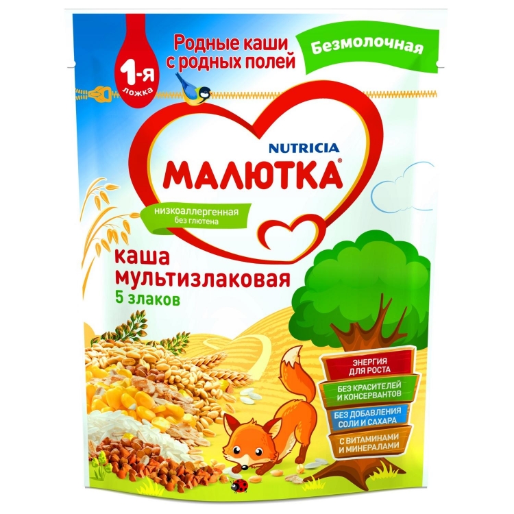Малютка каша 200г б/м 5 злаков