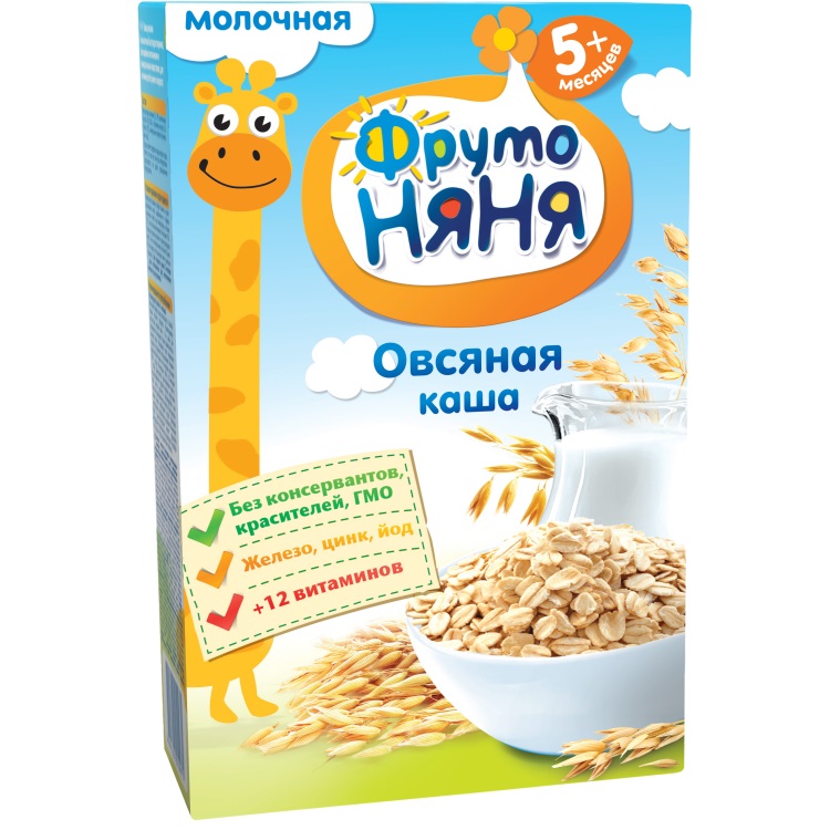 ФрутоНяня Каша Молочная - Овсянка 200г