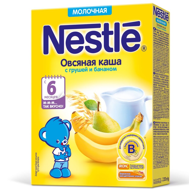 Nestle Каша Молочная Овсянка/Груша/Банан 220г