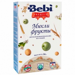 Bebi Каша безмолочная каша Premium «Мюсли - фрукты» 200г