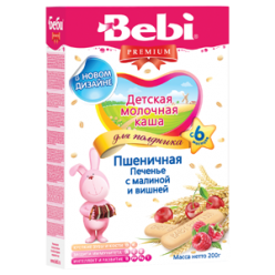 Bebi Молочная Каша - Печенье с малиной и вишней 200г