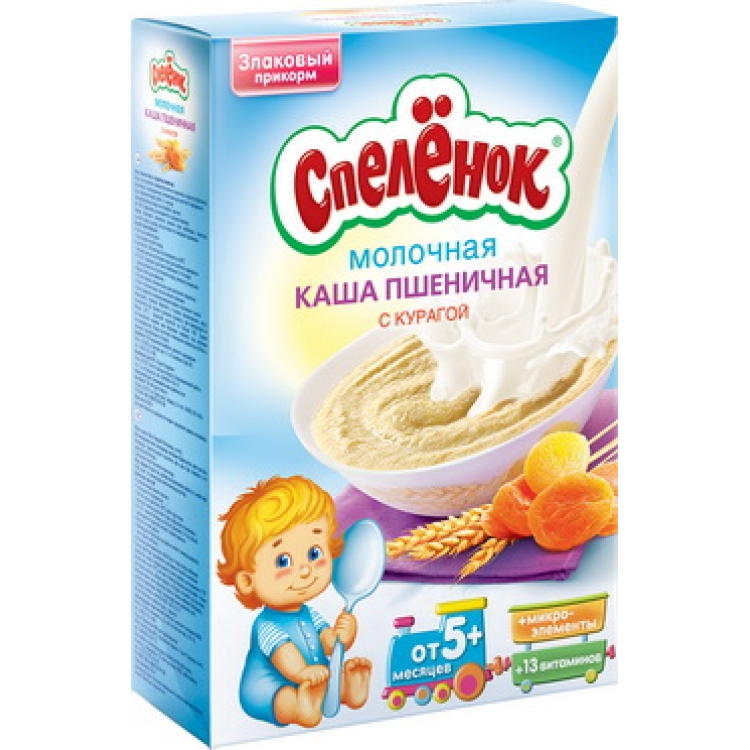 Спеленок Каша молочная Пшеница/Курага 250г