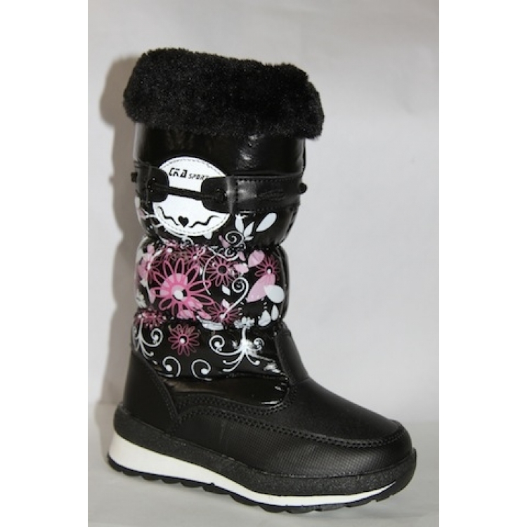 Сноубутсы черные -Сказка- 19502-ВК