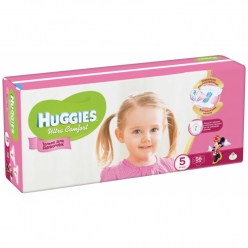 Huggies Ultra Comfort Подгузники для девочек (5) 12-22 кг - 56 шт
