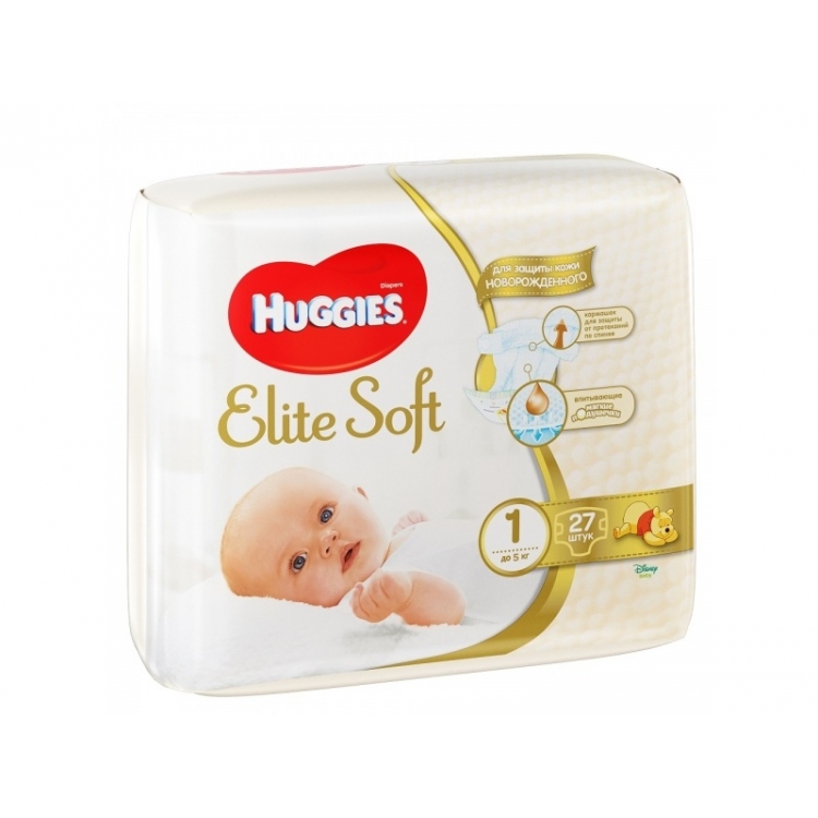 Подгузники Huggies Elite Soft (1) до 5кг 27 шт
