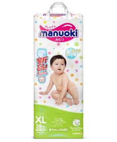 Подгузники-трусики MANUOKI XL 12+кг 38шт Подгузники-трусики MANUOKI XL 12+кг 38шт