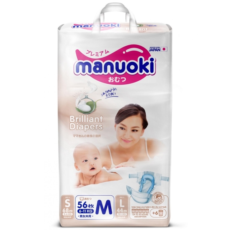Подгузники Manuoki Brilliance Бриллиантовая серия М 6-11кг 56 шт.