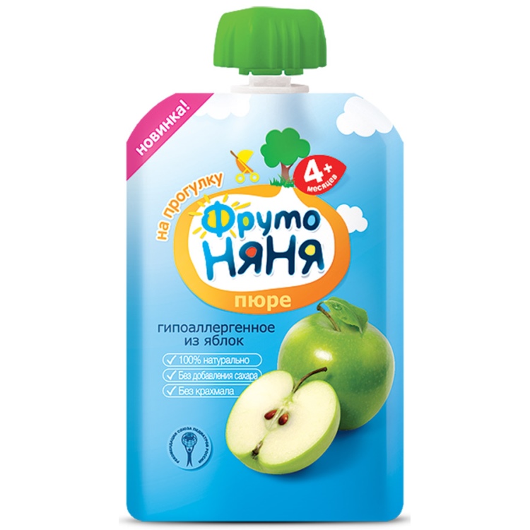 ФрутоНяня Пюре 90г Яблоко натуральное