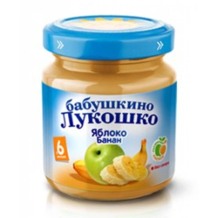 Бабушкино Лукошко пюре 100г Яблоко/Банан