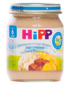 HIPP Пюре 125г Цветная капуста/Картофель/Говядина
