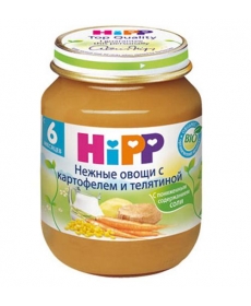 HIPP Пюре 125г Нежные овощи/Картофель/Телятина