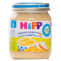HIPP Пюре 125г Сладкая кукуруза/Картофель/Индейка