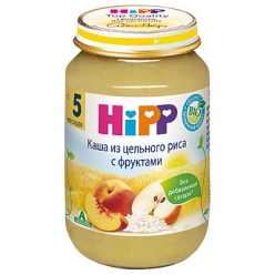 HIPP Пюре 190г Каша из цельного риса с фруктами