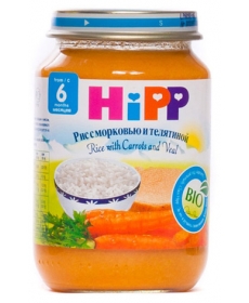 HIPP Пюре 190г Рис/Морковь/Телятина