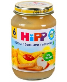 HIPP Пюре 190г Яблоко/Банан/Печенье