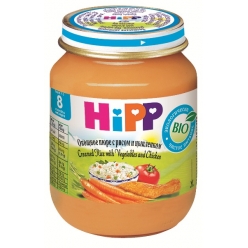 HIPP Пюре 220г Овощи с рисом и цыпленком