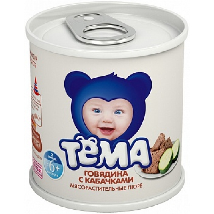 Тёма пюре 100г Говядина/Кабачки