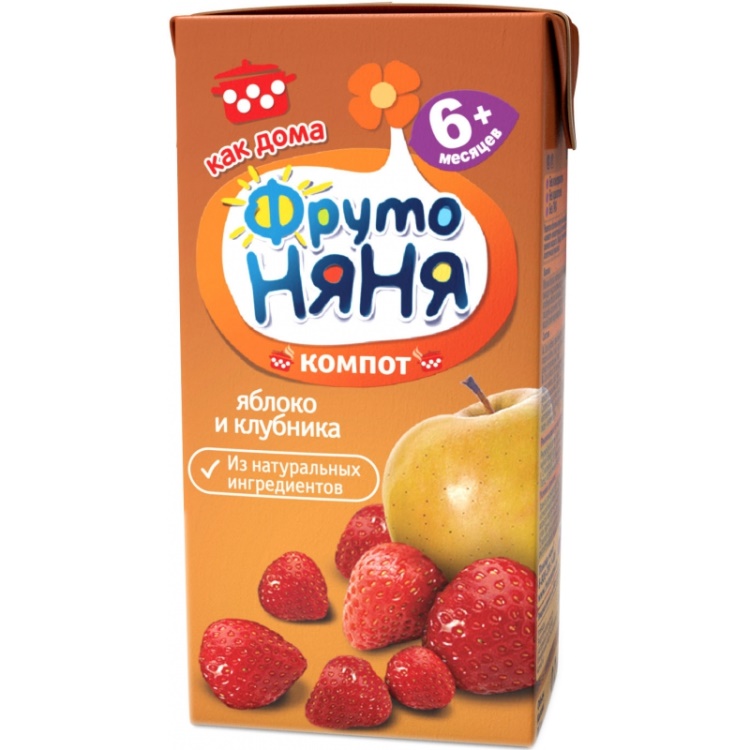 ФрутоНяня 0,2л Компот напиток яблочно-клубничный