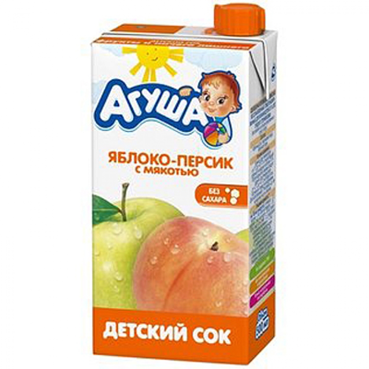 Агуша Сок Яблоко/Персик/Мякоть 500мл