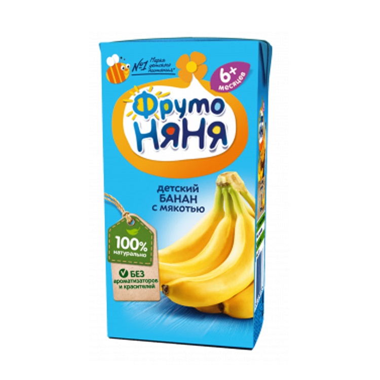ФрутоНяня 0,2л Нектар банан/мякоть