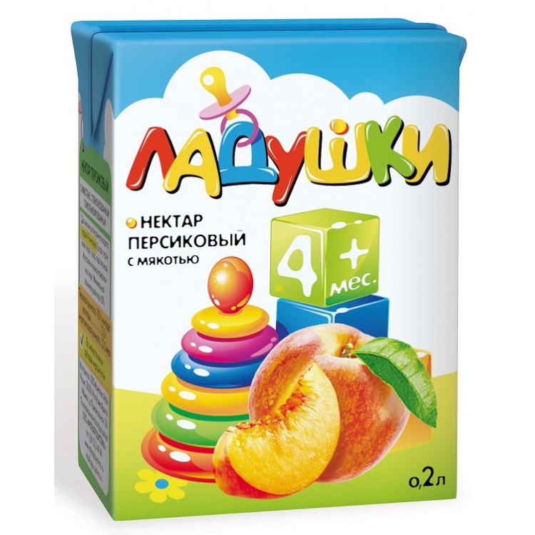 Ладушки 0,2л Нектар Персиковый с мякотью