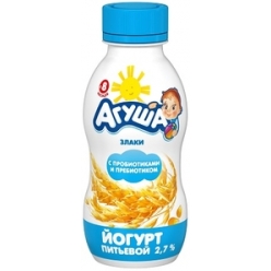 Агуша йогурт детский питьевой со злаками