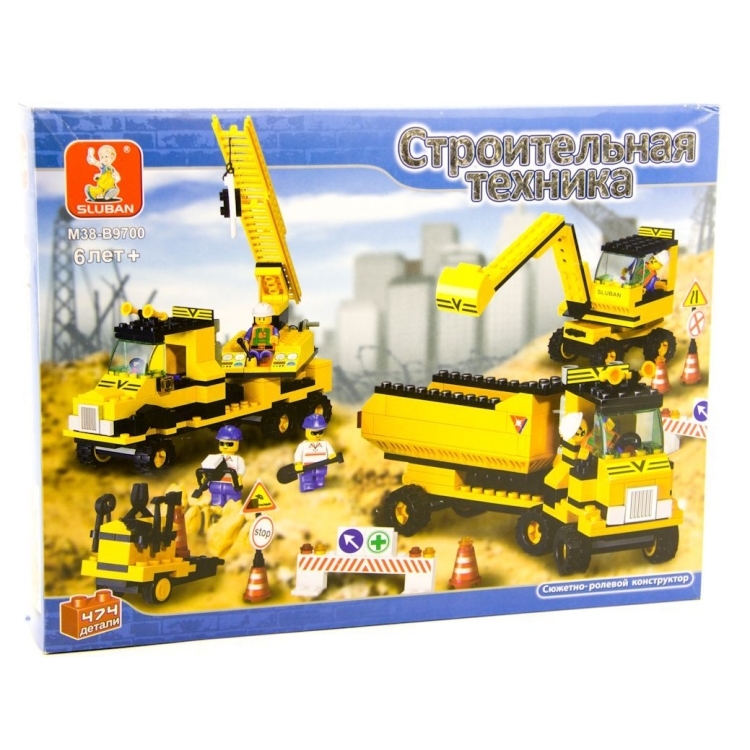 Конструктор "Спецтехника" 474 дет. в/к 37,5*6*28,5 SLUBAN