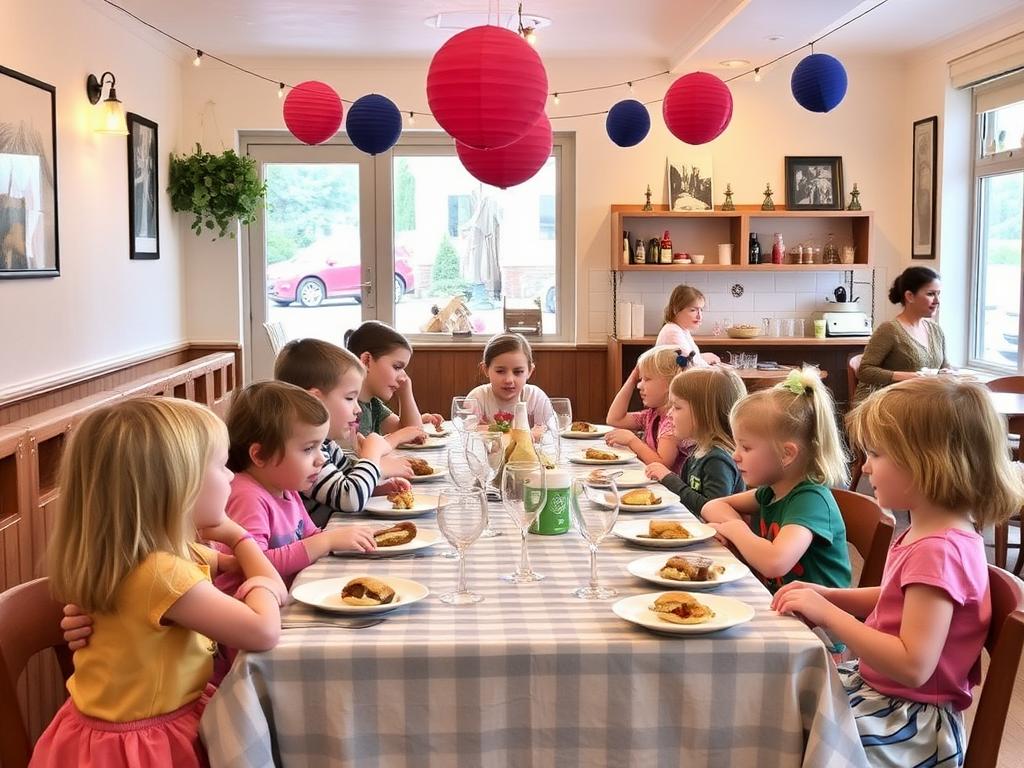 Children's party at the caféфото