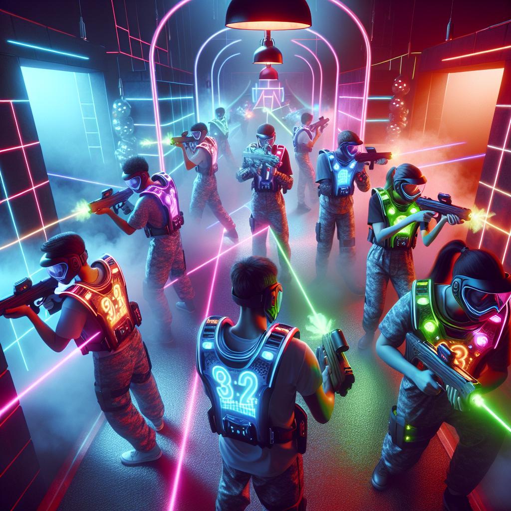 a laser tag birthday partyфото